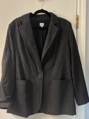 a new day Charcoal Gray Single-Button Blazer